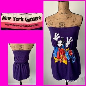 New York Couture Mickey Mouse Strapless Top